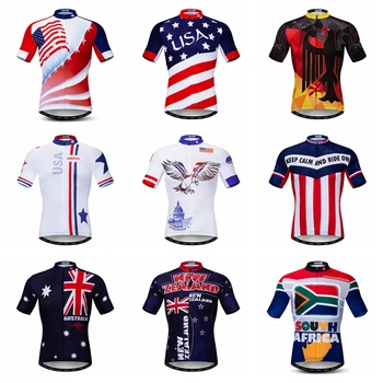 США Велоспорт Джерси Мужчины Лето С Коротким Рукавом Горный Велосипед Джерси Топ Анти-пот Велосипедная Рубашка Американская Команда Велосипедная Одежда Одежда
