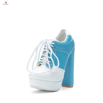 Оригинальное намерение; Стильные женские ботильоны разных цветов на высоком каблуке; пикантные зимние ботинки на платформе со шнуровкой; Женская обувь; Размер США 4-10,5