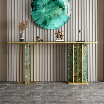 Итальянская легкая роскошная входная платформа из каменной плиты с усовершенствованным дизайном и современной минималистичной платформой для просмотра коридора в конце