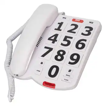 Настольный Проводной Стационарный телефон Телефон с большой кнопкой Простой Классический Стационарный телефон с регулируемой громкостью для пожилых людей