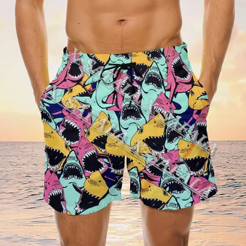 Плавательные шорты для подводного плавания с аквалангом Shark, шорты для плавания на морском дне, Летние шорты для пляжного отдыха, мужские плавательные штаны, спортивные полукомбинезоны-3