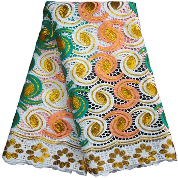 Kalume Africa Двухцветный шнур, Гипюровые кружевные ткани 2023, Высококачественная кружевная ткань с пайетками в нигерийском стиле Для женского вечернего платья F3246