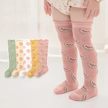 Детские носки Весна-лето, носки до икр для девочек, цветные сетчатые детские носки, милые носки для девочек, детские чулки