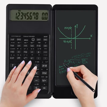 Складной калькулятор, планшет для письма, цифровой блокнот для рисования, ЖК-экран, 10-значный дисплей со стилусом, кнопка стирания, функция блокировки