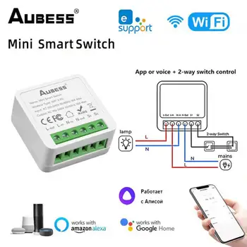 eWeLink Wifi Mini Smart Switch 16A DIY Light Switch Поддерживает двустороннее управление, работает с eWeLink Alexa Alice Google Home
