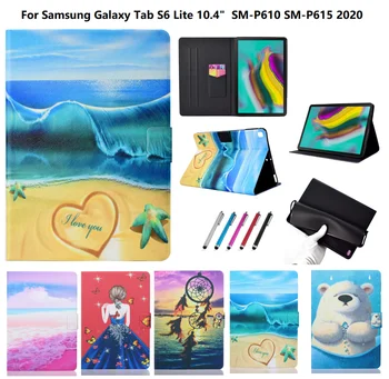 Для Samsung Galaxy Tab S6 Lite 10.4 SM-P610 SM-P615 2020 Модная Подставка для планшета с Рисунком Чехол Для Galaxy Tab S6 Lite Чехол + Ручка