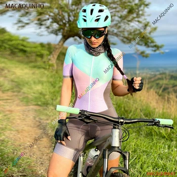 Женская велосипедная майка Pink Girl с коротким рукавом для триатлона, комплекты комбинезонов BicycleConjunto Feminino Ciclismo 20D, комплекты комбинезонов с накладками