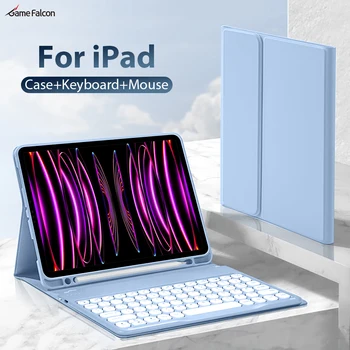 Чехол-клавиатура Для Ipad Pro 12.9 11 6th Air 5 4 Funda Для Ipad Mini 6 9 10 Поколения 10.9 10.2 Чехол Bluetooth Беспроводная Мышь