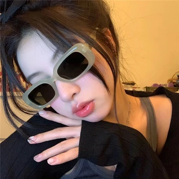 Корейские модные овальные солнцезащитные очки для женщин Cyber Y2K Солнцезащитные очки в маленькой оправе, оттенки высокого качества