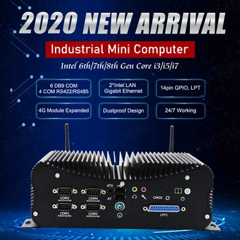 Промышленный безвентиляторный мини-ПК Intel Core i5-6360U 2 ядра 4 потока с частотой от 2,0 ГГц до 3,1 ГГц 4 МБ кэш-памяти TDP 15 Вт Intel Iris Graphics 540