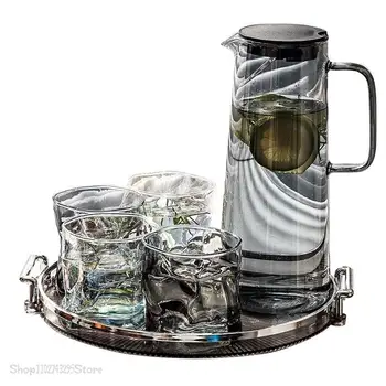 Набор чашек для дома из стеклянной бутылки с холодной водой в скандинавском стиле для гостиной, Набор чашек для семейного гостеприимства в стиле Ins